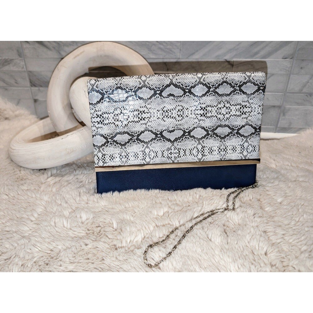 Blue Snake Skin Clutch Purse NEW